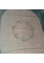 Old linen tablecloth 204 cm x 161 cm hand embroidered