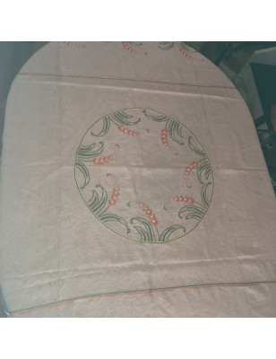 Ancienne nappe en lin 204 cm X 161 cm brodée main