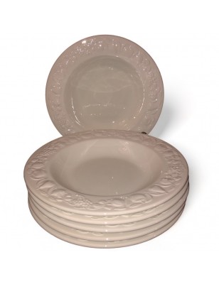 Lot de 6 assiettes creuses blanche FRANCO GIORGI by QUADRIFOGLIO