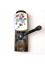Old wall-mounted coffee grinder with floral decoration A.S Breveté S.G.D.G