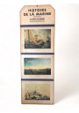 Grand dépliant cartonné ancien HISTOIRE DE LA MARINE LAROUSSE