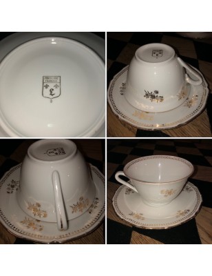 Duo de tasses à thé en porcelaine Française