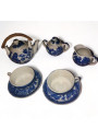 Old small porcelain dinette with blue Chinese decor