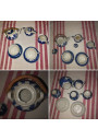 Old small porcelain dinette with blue Chinese decor