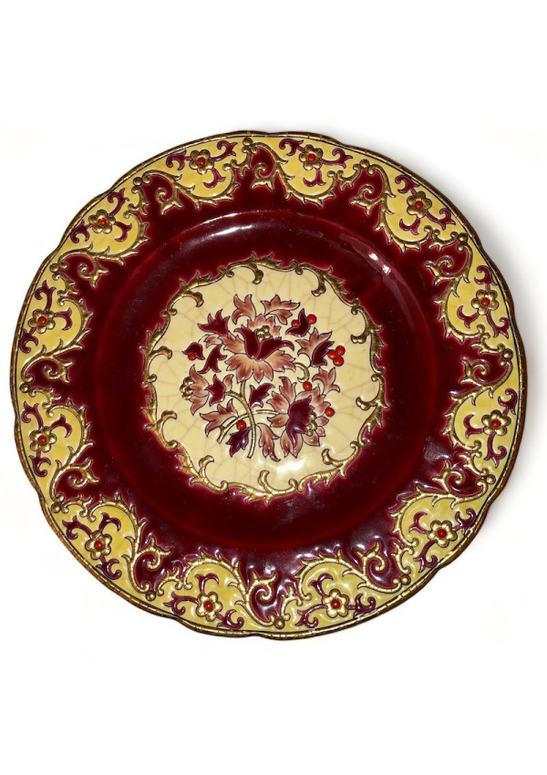 Assiette EMAUX DE LONGWY création M.P Chevalier modèle PLAISANCE