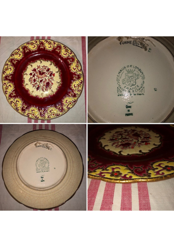 Plate EMAUX DE LONGWY creation M.P Chevalier model PLAISANCE