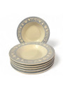 6 Assiettes creuses blanches et bleues FRANCO GIORGI by QUADRIFOGLIO