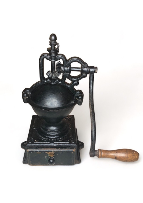 Old Peugeot cast iron and wood countertop coffee grinder