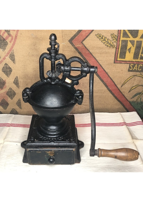 Old Peugeot cast iron and wood countertop coffee grinder
