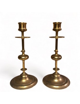 Old pair of brass candlesticks | Vintage brass candle holders