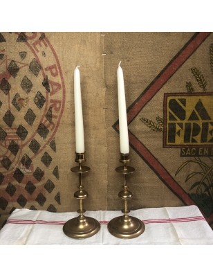 Old pair of brass candlesticks | Vintage brass candle holders