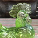 Old glass candy box | Green Rooster