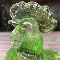 Old glass candy box | Green Rooster