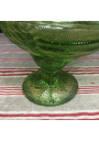 Ancienne boîte bonbonnière en verre | Coq vert
