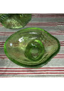 Ancienne boîte bonbonnière en verre | Coq vert
