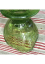 Ancienne boîte bonbonnière en verre | Coq vert