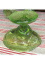 Ancienne boîte bonbonnière en verre | Coq vert