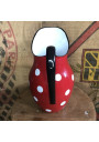 Pitcher / Jug in red enamelled sheet metal with white dots