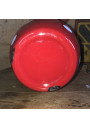 Pitcher / Jug in red enamelled sheet metal with white dots