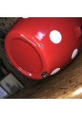 Pitcher / Jug in red enamelled sheet metal with white dots
