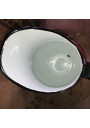 Pitcher / Jug in red enamelled sheet metal with white dots