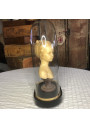 Old wax bust "Louise Brongniart" under a bride's dome after Jean-Antoine Houdon