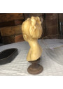 Old wax bust "Louise Brongniart" under a bride's dome after Jean-Antoine Houdon