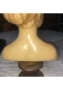 Old wax bust "Louise Brongniart" under a bride's dome after Jean-Antoine Houdon