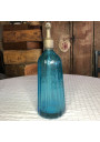 Old blue bottle pyramidal siphon "Brasserie de la Meuse"