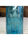 Old blue bottle pyramidal siphon "Brasserie de la Meuse"