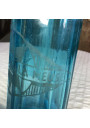 Old blue bottle pyramidal siphon "Brasserie de la Meuse"