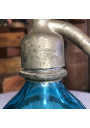 Old blue bottle pyramidal siphon "Brasserie de la Meuse"