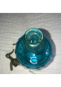 Old blue bottle pyramidal siphon "Brasserie de la Meuse"