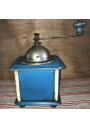 Old Peugeot Frères blue and white column coffee grinder
