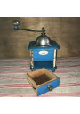 Old Peugeot Frères blue and white column coffee grinder