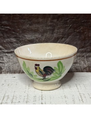 Old small bowl with rooster decor | Old bowl height 6 cm