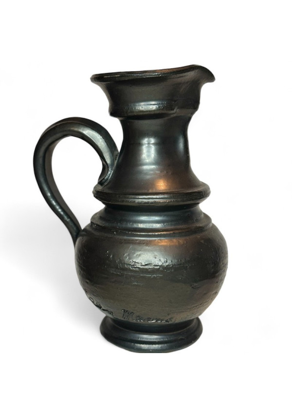 Old black pitcher signed Jean Marais from the 50s
