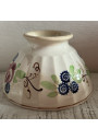 Ancien bol en faïence à facettes décor floral ⌀ 15 cm