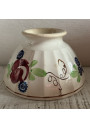 Ancien bol en faïence à facettes décor floral ⌀ 15 cm