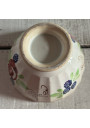 Ancien bol en faïence à facettes décor floral ⌀ 15 cm