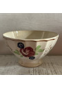 Ancien bol en faïence à facettes décor floral ⌀ 15 cm