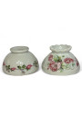 Set of 2 old small bowls with floral decoration