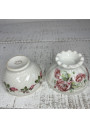 Set of 2 old small bowls with floral decoration