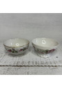 Set of 2 old small bowls with floral decoration