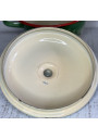 Old small enamelled sheet metal soup tureen with floral decoration