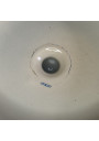 Old small enamelled sheet metal soup tureen with floral decoration