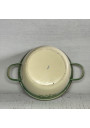 Old small enamelled sheet metal soup tureen with floral decoration