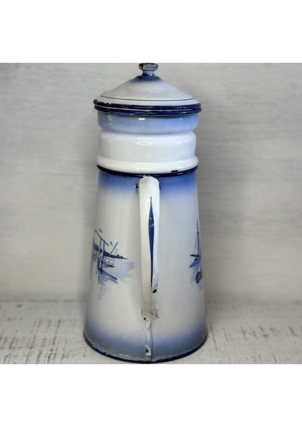 Lot 2 bols calottes rond fleuri en tôle fer émaillé vintage rétro D 14 cm
