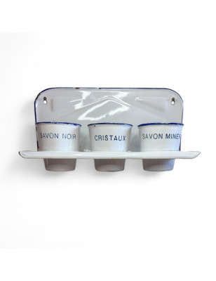 Old pot holder for salt crystals, black soap and mineral soap