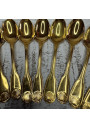 12 Christofle Vendôme shell model gold mocha spoons